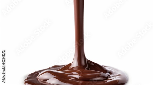 Melting Chocolate Drip on White Surface