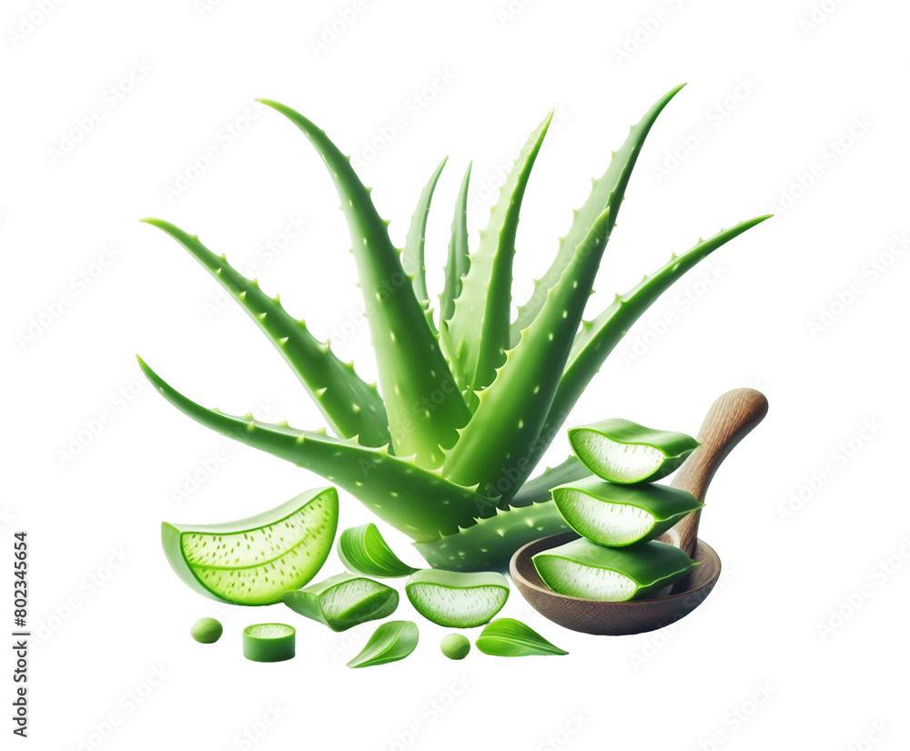 Fresh Aloe Vera slice with gel dripping isolated transparent background. Fresh Aloe Vera slice with gel dripping isolated transparent background.