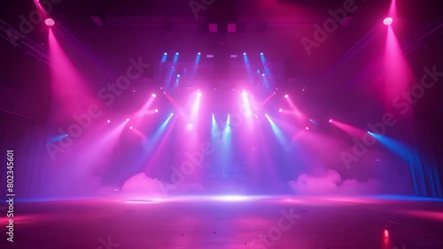 Empty Stage with Lights and Smoke photo