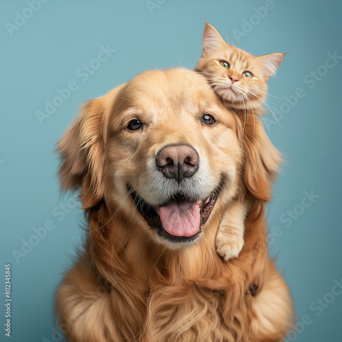 Photos of very cute Happy and Joyful dogs and cats against a visually soothing backdrop.