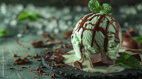 Mint ice cream chocolate pastel colored A degree ce cream mint food and dirnk