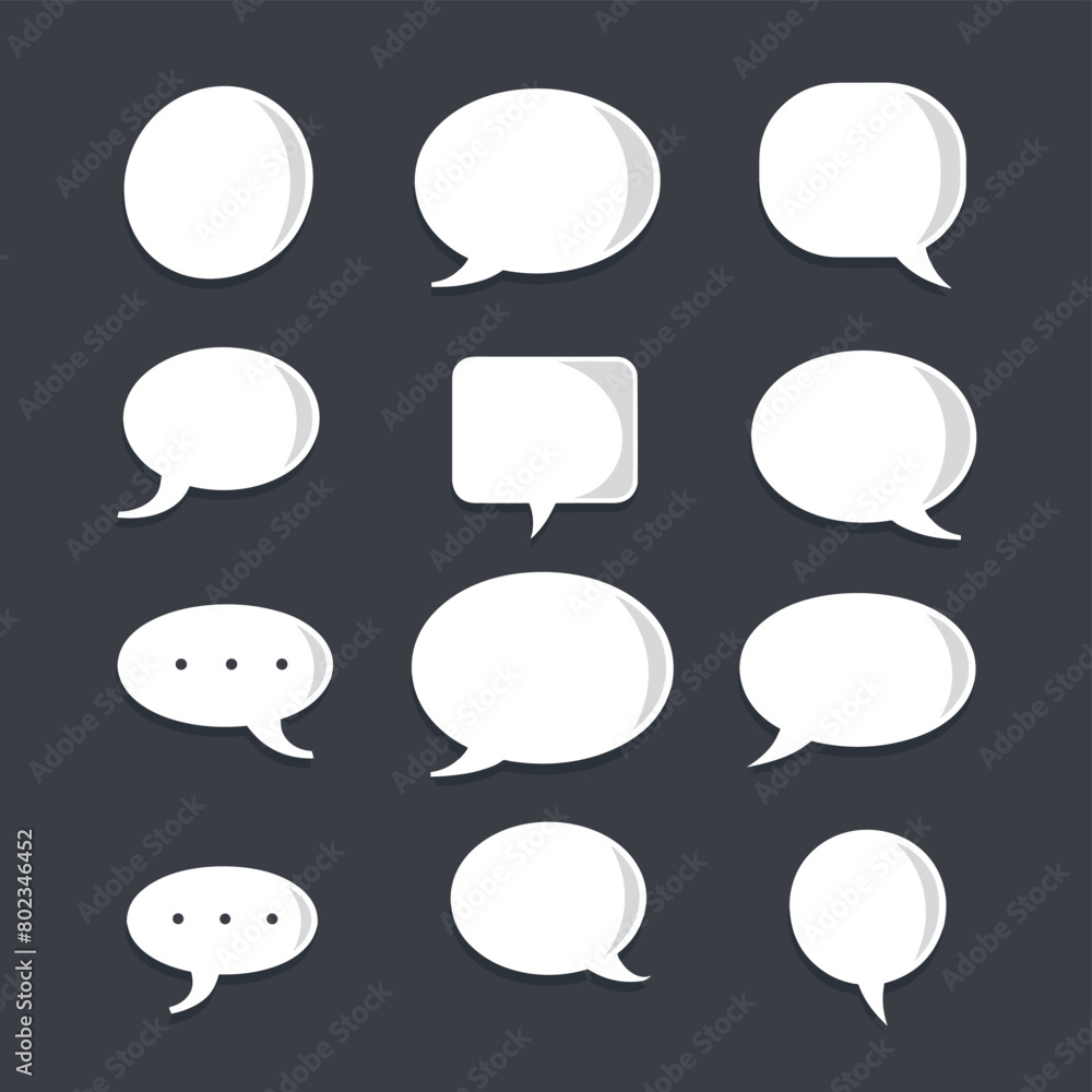 Set of white speech bubbles vector illustration Set of white speech bubbles vector illustration