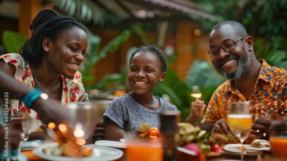 A heartwarming scene unfolds as parents and teenagers gather around the table, sharing stories, laughter, and love over delicious food and drinks. A heartwarming scene unfolds as parents and teenagers gather around the table, sharing stories, laughter, and love over delicious food and drinks.