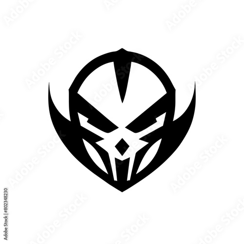 simple clean modern bold skull head logo mascot vector illustration design for brand identity,