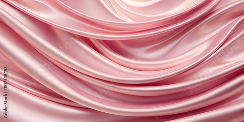 The satin-like pink fabric features elegant pleats and swirls that create a sense of softness and luxury. The fabric's smooth texture and gentle sheen create a subtly lush look.AI generated. photo