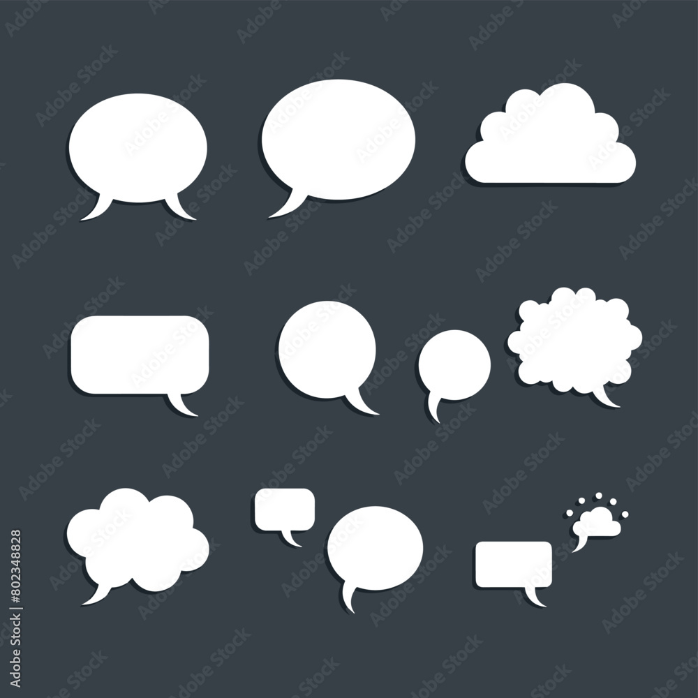 Set of white speech bubbles vector illustration Set of white speech bubbles vector illustration