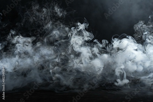 Abstract smoke moves on a black background, Design element for graphics