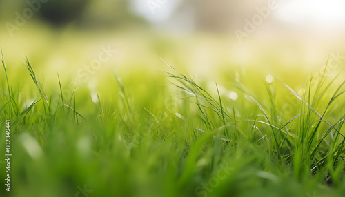 Beautiful blurred grass background. Generative AI