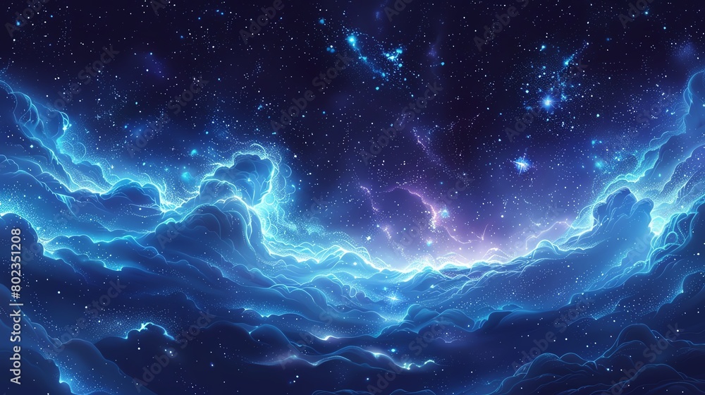 galaxy of Aurora, Minimalist cartoon style galaxy of Aurora, Minimalist cartoon style