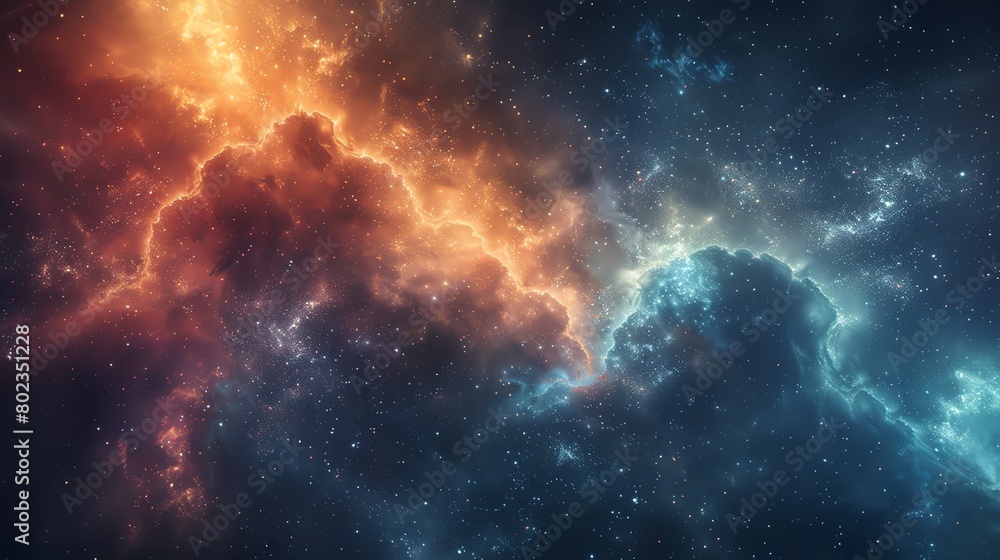 Fototapeta premium galaxy of Aurora, Watercolor tone, pastel, 3d animator