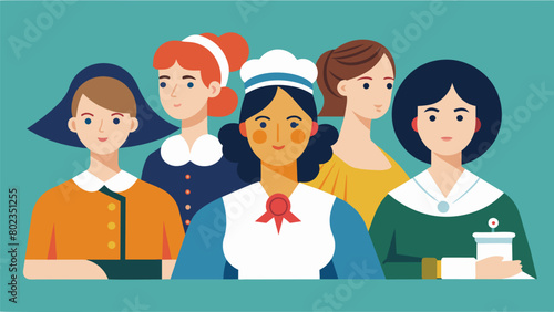 A section dedicated to the various roles women played during the Revolutionary War showcasing their contributions as nurses spies and homemakers.. Vector illustration
