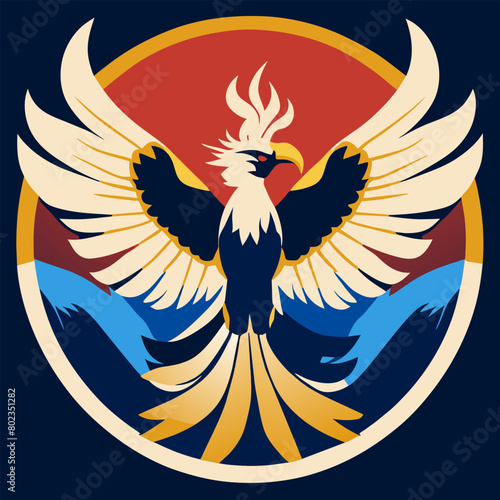 the phoenix that was reborn from the gary potter, vector illustration flat 2 photo