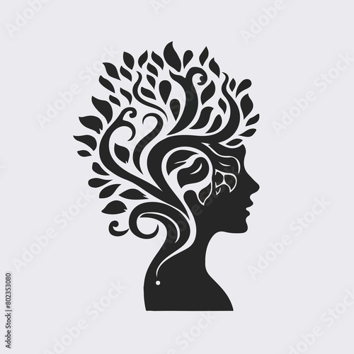 Nurturing Minds: Abstract Human Profile Illustration for World Mental Health Day