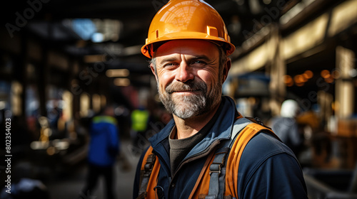 Portrait of a Mature Construction Foreman on Site.Generative ai.