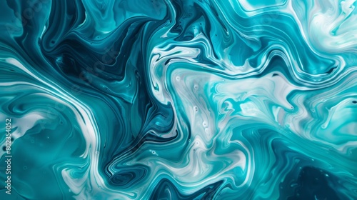 Background features an abstract composition of swirling turquoise and white shapes  reminiscent of marbled stone. Abstract  fluid  marbled  turquoise  elegant  Background  Wallpaper