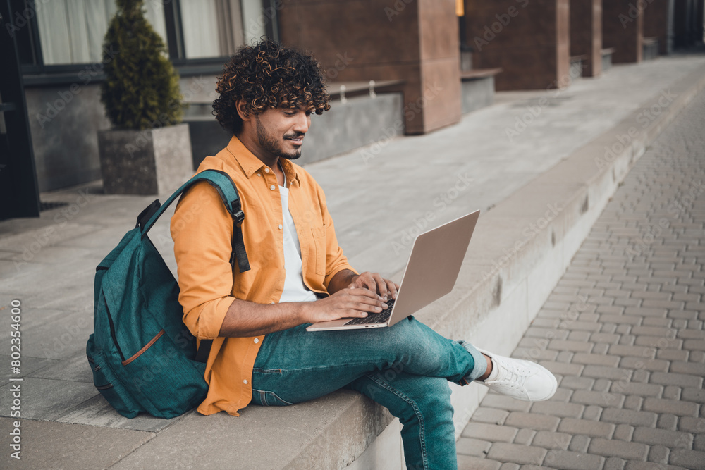 Photo of smart inteligent arabian man exchange student study ...