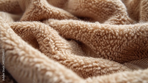 Fuzzy wool in a warm camel color lends a cozy and inviting texture to your design.