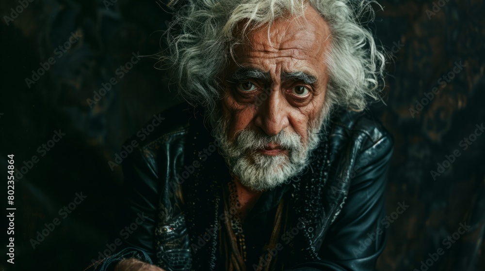 Old Persian Man with Blond Curly Hair Goth style Illustration. Old Persian Man with Blond Curly Hair Goth style Illustration.