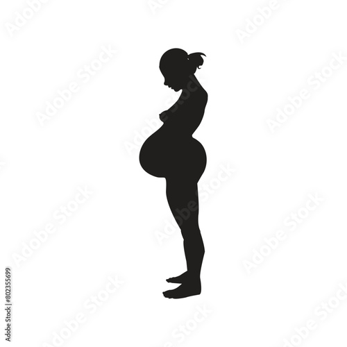 silhouette of a pregnant woman vector