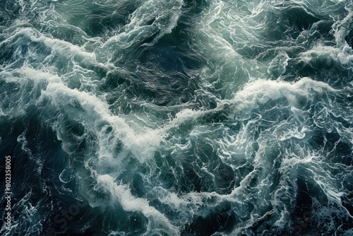 Abstract background. Waves of water of the river and the sea meet each other during high tide and low tide. photo
