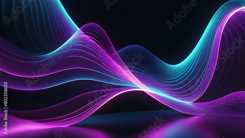 Abstract light wave Background ,aesthetic, colorful background with abstract shape glowing in ultraviolet spectrum, curvy neon lines, Futuristic