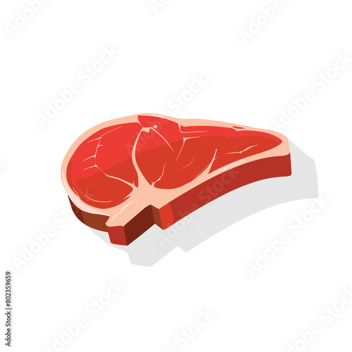Red meat steak cartoon illustration flat vector icon design