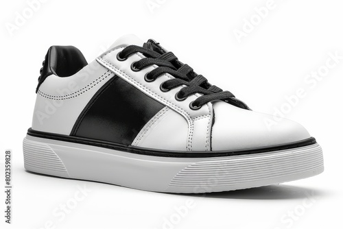 White and Black Sneaker With Black Laces