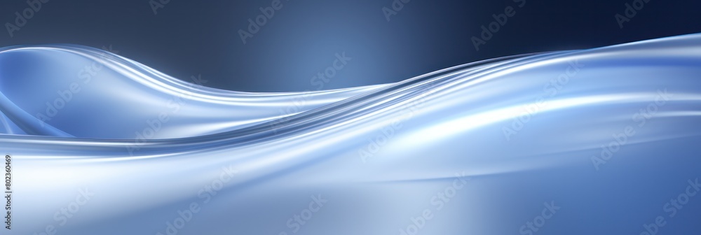 Fototapeta premium Dynamic curves wave futuristic abstract blue silver metallic flow smooth background