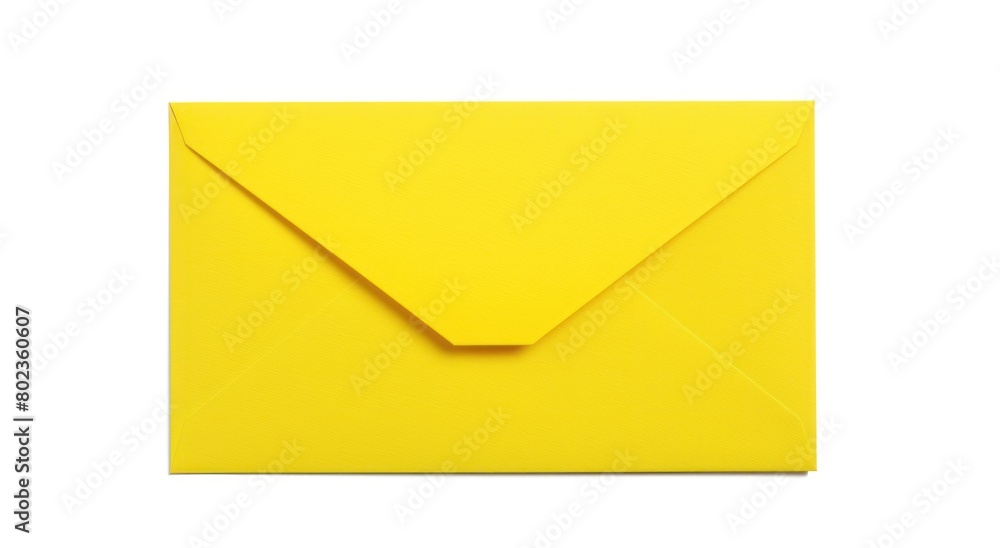 Yellow Envelope with a Minimalistic Design on a White Background. Symbolizing Simplicity and Professionalism. Yellow Envelope with a Minimalistic Design on a White Background. Symbolizing Simplicity and Professionalism.