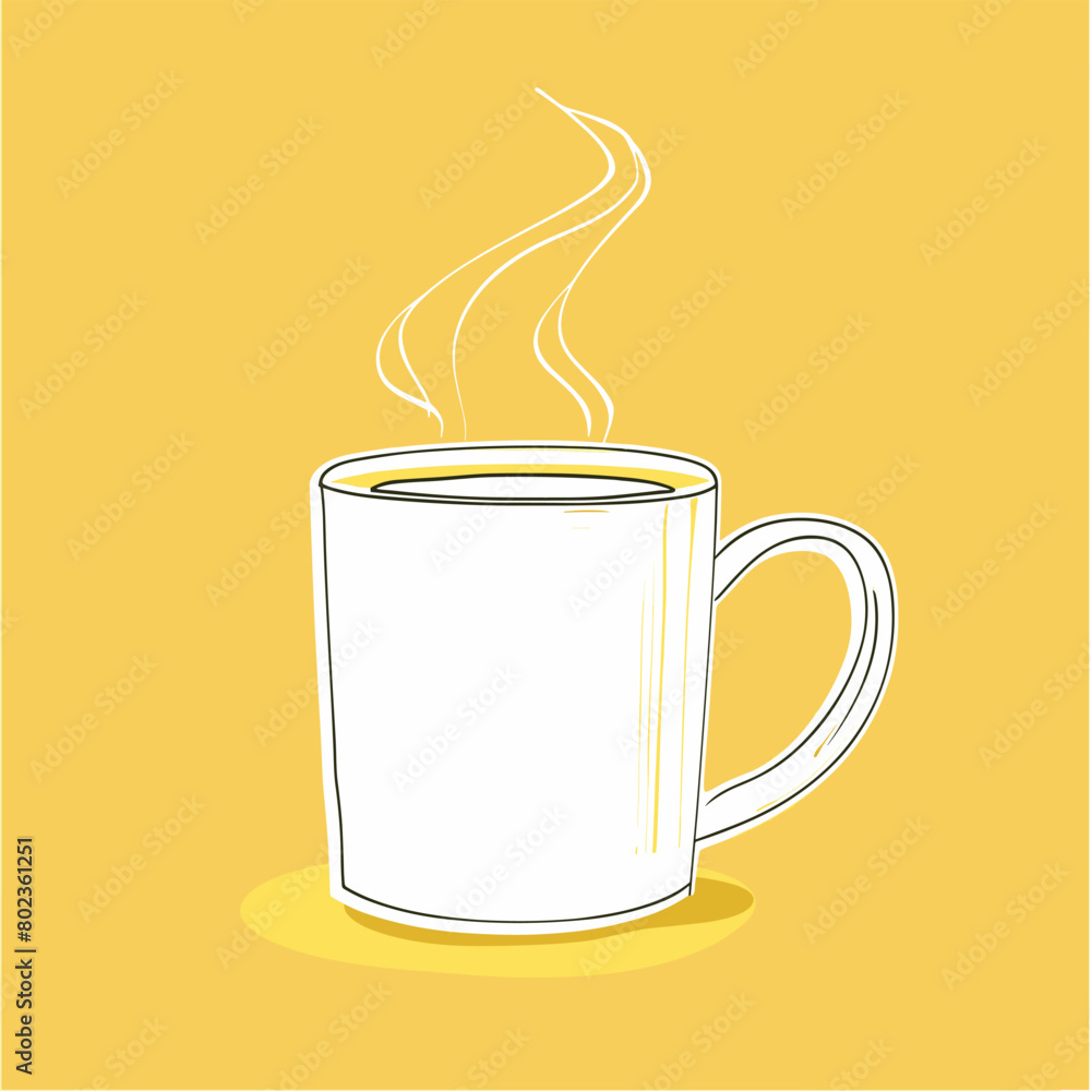 Simple flat style hot coffee mug icon vector illustration Simple flat style hot coffee mug icon vector illustration