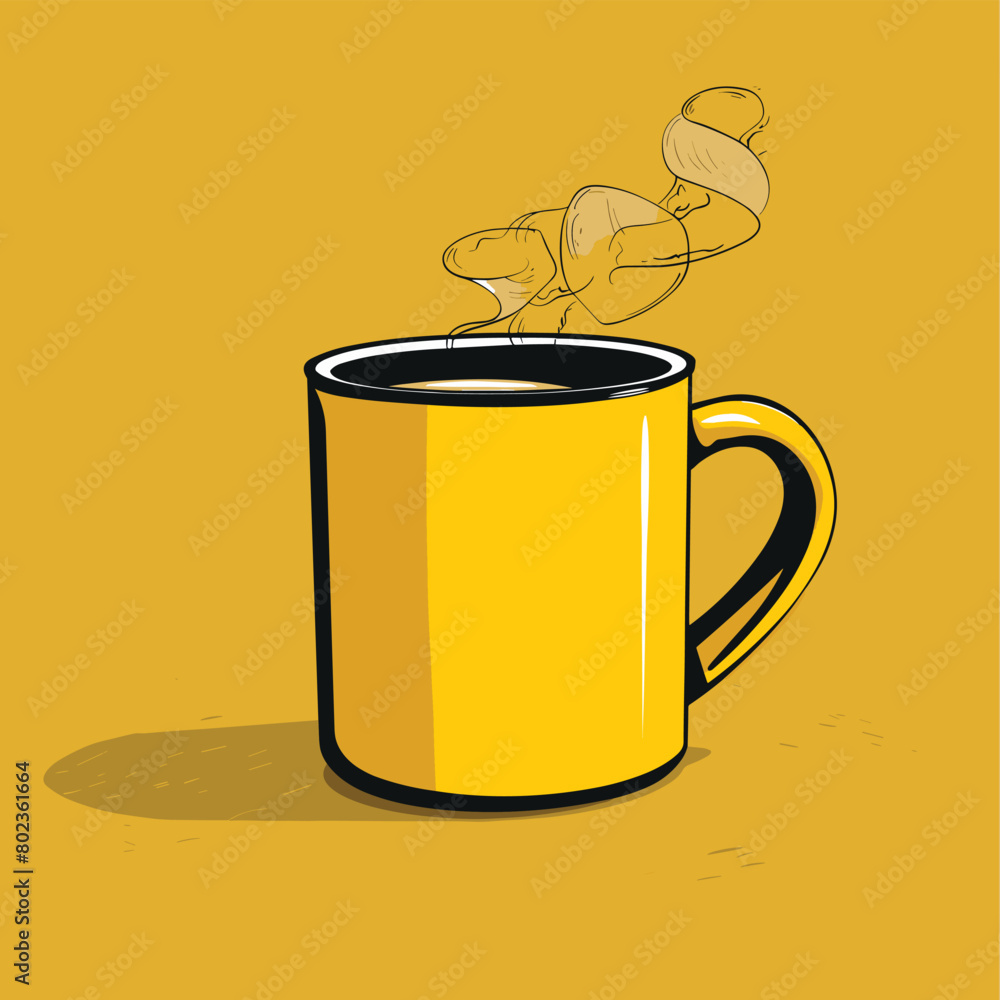 Simple flat style hot coffee mug icon vector illustration Simple flat style hot coffee mug icon vector illustration