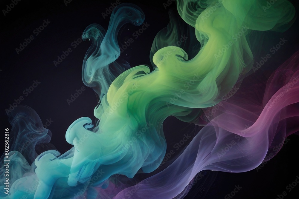 Dynamic dance of colorful smoke. Abstract waves of colored smoke. Flowing colored smoke background. rainbow smoke, paint explosion, color fume powder splash, motion of liquid ink dye in water Dynamic dance of colorful smoke. Abstract waves of colored smoke. Flowing colored smoke background. rainbow smoke, paint explosion, color fume powder splash, motion of liquid ink dye in water