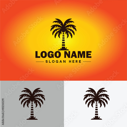 palm tree icon coconut tree nature forest logo modern flat business vector logo