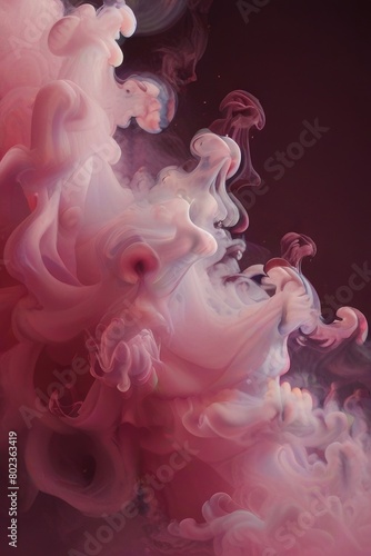 Dynamic dance of colorful smoke. Abstract waves of colored smoke. Flowing colored smoke background. rainbow smoke, paint explosion, color fume powder splash, motion of liquid ink dye in water