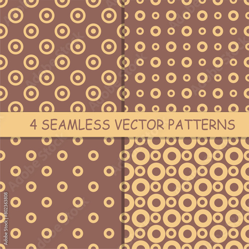Seamless pattern with rings circles vector artistic print for textile paper decor wallpaper background endless creative art 