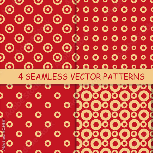 Seamless pattern with rings circles vector artistic print for textile paper decor wallpaper background endless creative art 