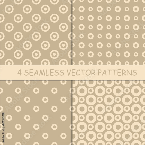 Seamless pattern with rings circles vector artistic print for textile paper decor wallpaper background endless creative art 