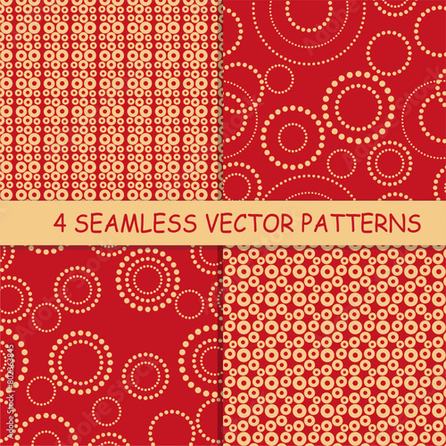 Seamless pattern with rings circles vector artistic print for textile paper decor wallpaper background endless creative art 