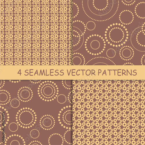 Seamless pattern with rings circles vector artistic print for textile paper decor wallpaper background endless creative art 