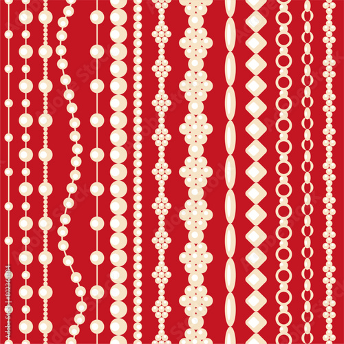 Seamless glamour print pattern with beads jewelry art decor wallpaper for textile, package, paper