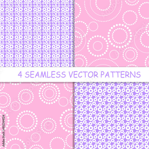 Seamless pattern with rings circles vector artistic print for textile paper decor wallpaper background endless creative art 