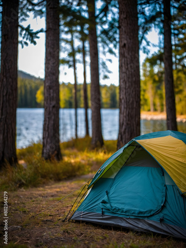 Tent set up amidst the beauty of the great outdoors, ready for a night of camping adventure.