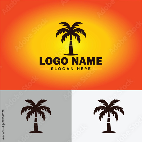 palm tree icon coconut tree nature forest logo modern flat business vector logo