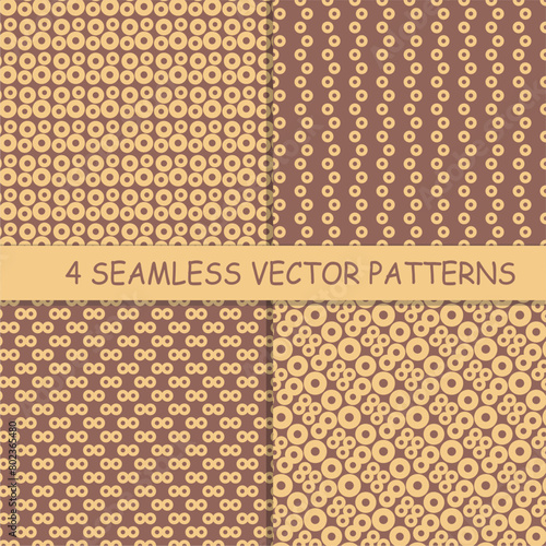 Seamless pattern with rings circles vector artistic print for textile paper decor wallpaper background endless creative art 