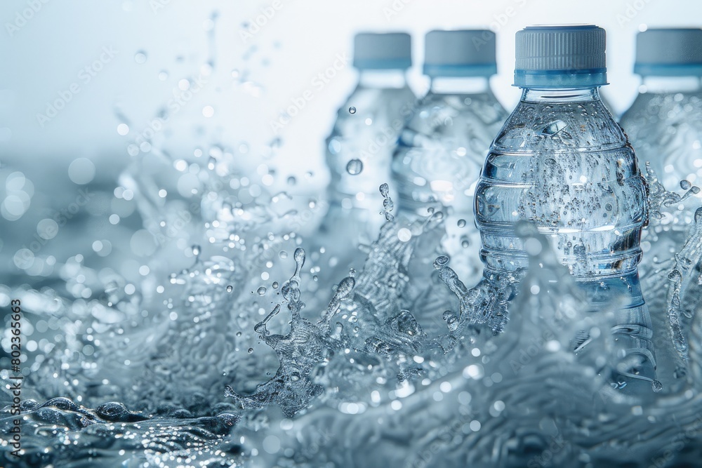 mineral water bottles drinking with splash spilling out liquid and bubbles advertising professional photography mineral water bottles drinking with splash spilling out liquid and bubbles advertising professional photography