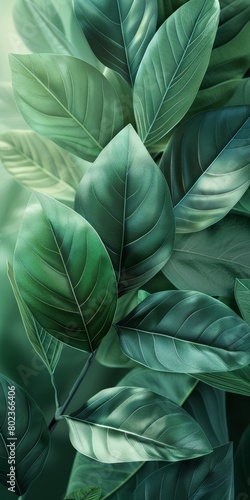 Wallpaper Mural Close Up of a Green Leafy Plant Torontodigital.ca