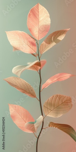 Pink-leaved Plant in a Vase