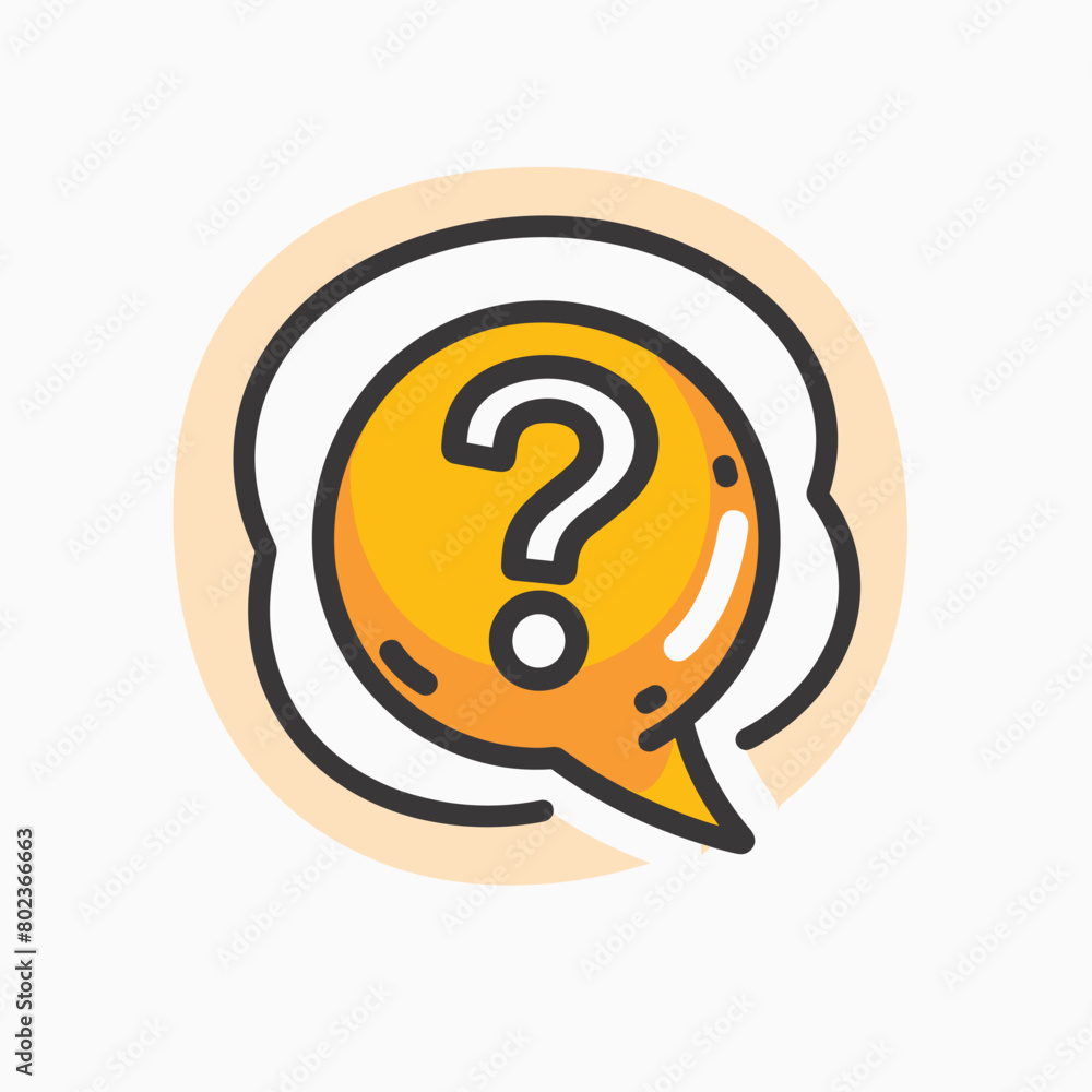 Retro style question bubble flat vector illustration Retro style question bubble flat vector illustration