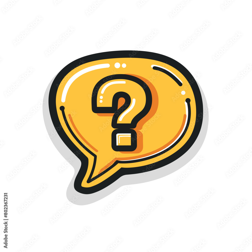 Retro style question bubble flat vector illustration Retro style question bubble flat vector illustration