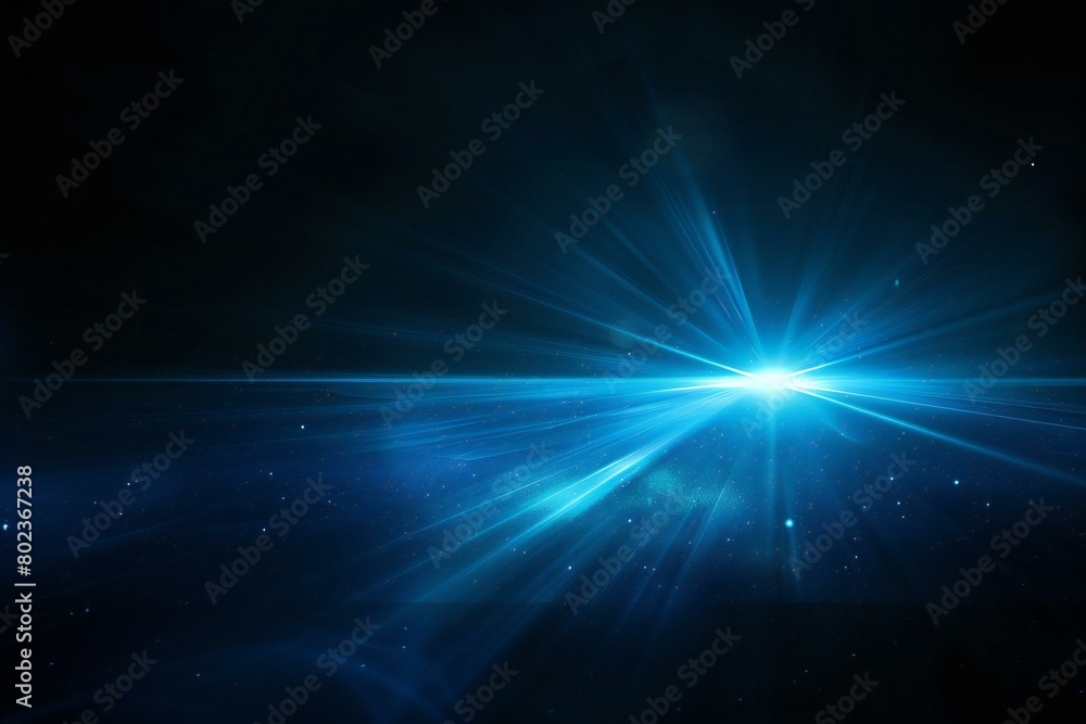 Abstract star with lens flare and bokeh effect on black background